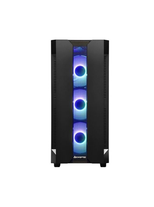 CHIEFTEC Ház Gaming Hunter GS-01B-OP ATX, ARGB Ventillátorral és Vezérlővel, Tápegység nélkül, Fekete