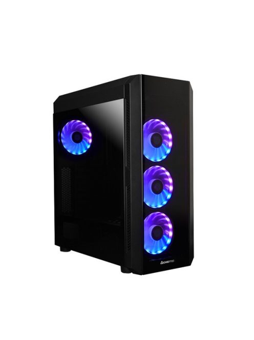 CHIEFTEC Ház Gaming Scorpion 3 ATX, 4x120mm RGB ventilátor, RGB vezérlő, Tápegység nélkül, Edzett Üveg, Fekete