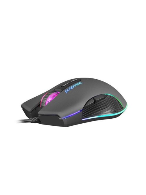 FURY Vezetékes egér SCRAPPER Gaming Optikai, 6400DPI, háttérvilágítás