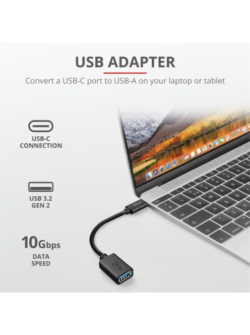 TRUST USB-C–USB-A adapterkábel 20967 (Calyx USB-C to USB-A Adapter Cable)
