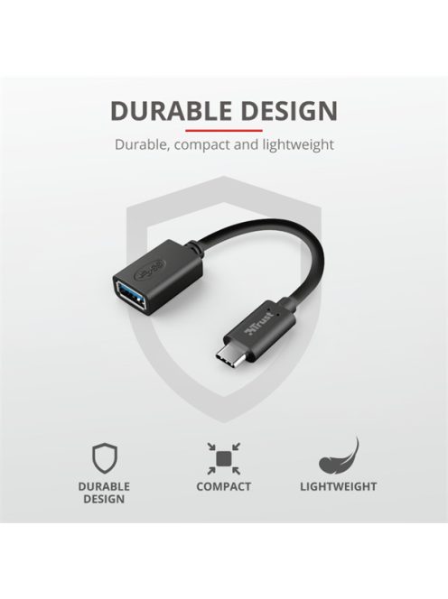 TRUST USB-C–USB-A adapterkábel 20967 (Calyx USB-C to USB-A Adapter Cable)