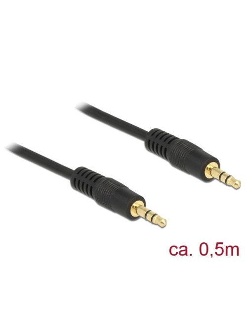 DELOCK kábel Stereo jack 3.5mm 3 pin male / male összekötő 0.5m