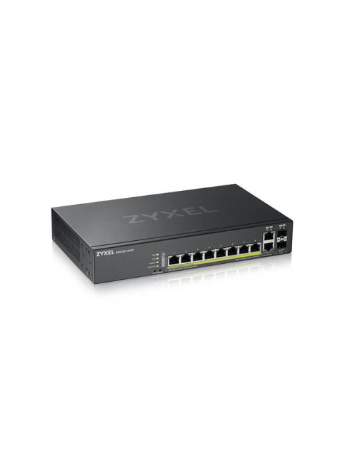 ZYXEL Switch 8x1000Mbps (8xPOE) + 2xGigabit kombó SFP, Menedzselhető Rackes, GS2220-10HP-EU0101F