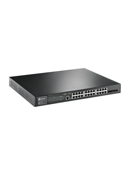 TP-LINK Switch 24x1000Mbps (24xPOE+) + 4x1Gigabit SFP + 1xkonzol port, Menedzselhető, SG3428MP