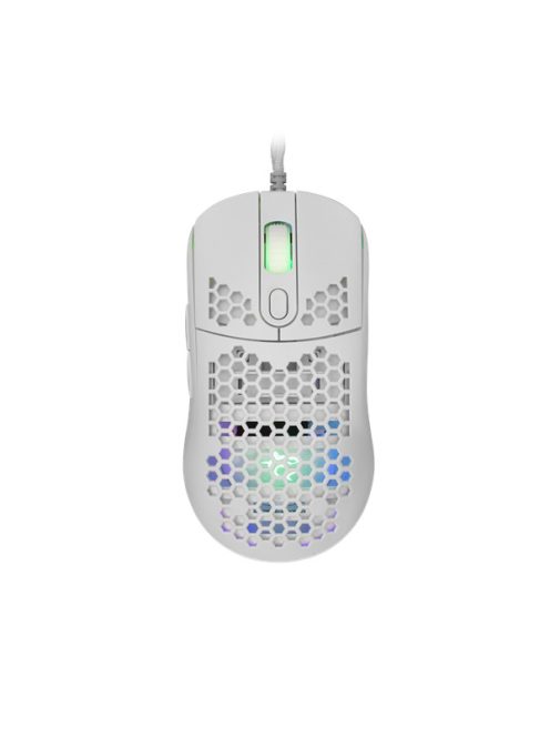 WHITE SHARK GM-5007W GALAHAD gamer egér, fehér, 6400 dpi