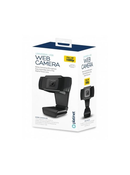 PLATINET webkamera, PCWC1080, FULL HD 1080p, beépített mikrofon digitális zajszűrővel