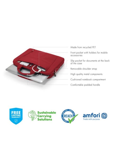 DICOTA D31306-RPET Notebook táska Slim Eco BASE 13-14.1" Red