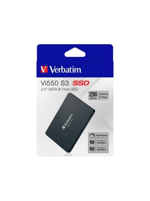 VERBATIM SSD (belső memória), 256GB, SATA 3, 460/560MB/s, "Vi550"