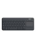 LOGITECH Billentyűzet - K400 Plus Vezeték Nélküli Touch Fekete, US