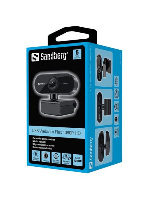 SANDBERG Webkamera, USB Webcam Flex 1080P HD