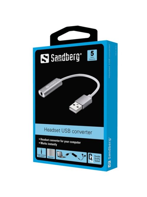 SANDBERG Hangkártya, Headset USB converter