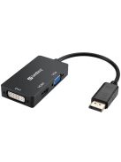 SANDBERG Kijelző konverter, Adapter DP>HDMI+DVI+VGA