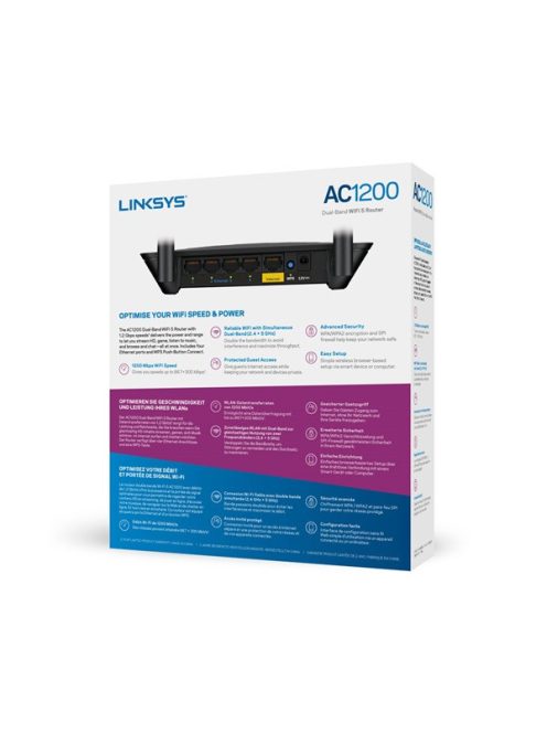 Linksys Router, Dual Band, AC1200 (N300+AC867), 1xWAN(100mbps), 4xLAN(100Mbps), , E5400