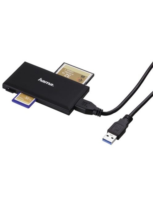 HAMA 181018, USB 3.0 SUPERSPEED "SLIM" MULTI KÁRTYAOLVASÓ, FEKETE