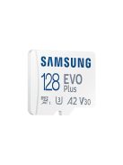 SAMSUNG Memóriakártya, EVO Plus microSD kártya (2021) 128GB, CLASS 10, UHS-1, U3, V30, A2, + Adapter, R130/W