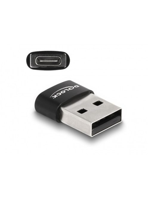 DELOCK Átalakító USB 2.0 Type-A male > USB Type-C female fekete