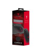 VARR optikai gamer egér, VSETMPX5, GAMING 1000-3200DPI, fekete, LED + egér pad