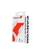 CANYON Töltőkábel, USB - LTG, Apple kompatibilis, fehér - CNS-MFICAB01W