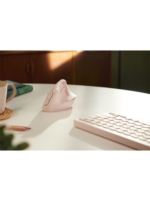 LOGITECH Egér - LIFT Vertical Ergonomic Bluetooth Optikai, Rózsaszín