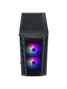 COOLER MASTER Ház Mini Tower ATX MASTERBOX MB320L ARGB + Kontroller,2db Ventilátorral,Tápegység nélkül, Üvegfalú, fekete