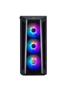 COOLER MASTER Ház Midi ATX MasterBox MB520 ARGB + 4db Ventilátor, Tápegység nélkül, Üvegfalú, Fekete