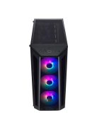 COOLER MASTER Ház Midi ATX MasterBox MB520 ARGB + 4db Ventilátor, Tápegység nélkül, Üvegfalú, Fekete