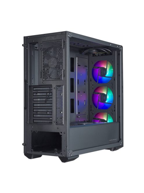 COOLER MASTER Ház Midi ATX MasterBox MB520 ARGB + 4db Ventilátor, Tápegység nélkül, Üvegfalú, Fekete