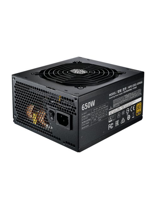 COOLER MASTER Tápegység Moduláris, MWE 650W, 12cm, 80+ Gold V2, Aktív PFC