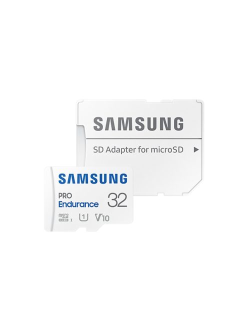 SAMSUNG Memóriakártya, PRO Endurance microSD kártya 32GB, CLASS 10, UHS-I (SDR104), + SD Adapter, R100/W30