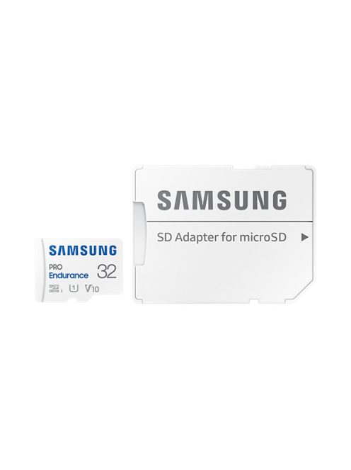 SAMSUNG Memóriakártya, PRO Endurance microSD kártya 32GB, CLASS 10, UHS-I (SDR104), + SD Adapter, R100/W30