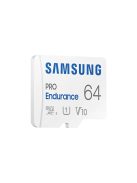 SAMSUNG Memóriakártya, PRO Endurance microSD kártya 64GB, CLASS 10, UHS-I (SDR104), + SD Adapter, R100/W30