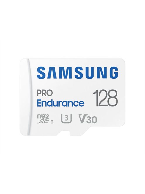 SAMSUNG Memóriakártya, PRO Endurance microSD kártya 128GB, CLASS 10, UHS-I (SDR104), + SD Adapter, R100/W40