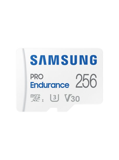 SAMSUNG Memóriakártya, PRO Endurance microSD kártya 256GB, CLASS 10, UHS-I (SDR104), + SD Adapter, R100/W40