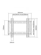 SBOX PLB-2222F fali konzol fix, 200x200, 23"-42", max 35 kg