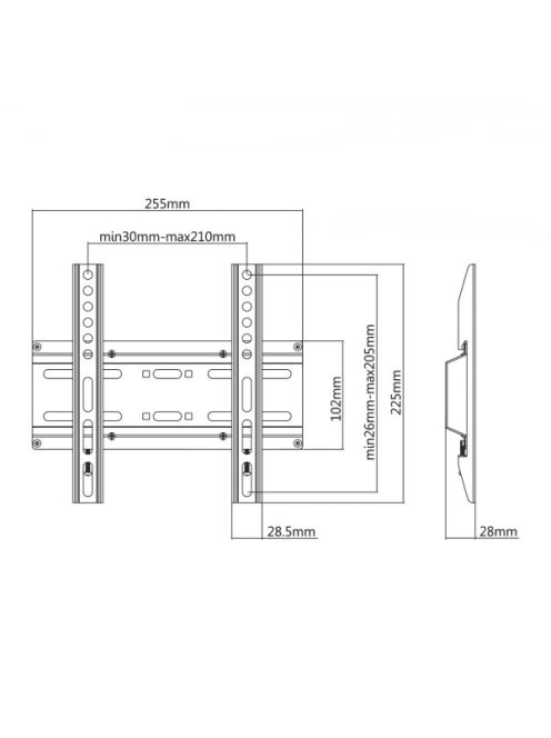 SBOX PLB-2522F fali konzol fix, 200x200, 23"-42", max 35 kg
