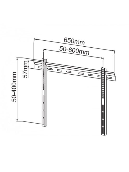 SBOX PLB-114B fali konzol, fix, 40"-70", 600x400, max 60 kg