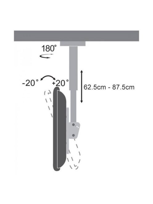 SBOX CPLB-28S mennyezeti fali konzol, dönthető, forgatható, 23"-42", 200x200, max 30 kg