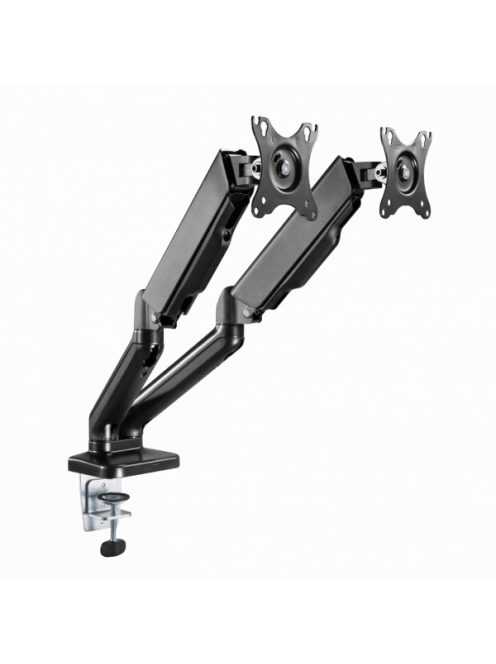 SBOX LCD-S024 Asztali dupla monitor tartó konzol, dönthető, forgatható, 13"-27", 100x100, max 6 kg