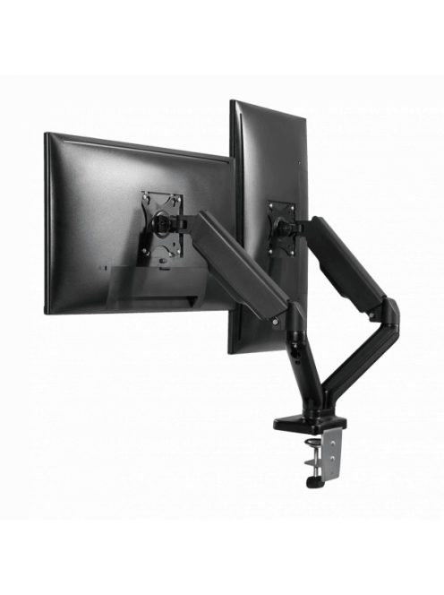 SBOX LCD-S024 Asztali dupla monitor tartó konzol, dönthető, forgatható, 13"-27", 100x100, max 6 kg