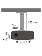 SBOX PM-18 Mennyezeti projektor tartó konzol, forgatható, dönthető, max. 13.5 kg