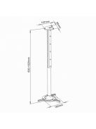 SBOX PM-102XL Mennyezeti projektor tartó konzol, forgatható, dönthető, max. 15 kg