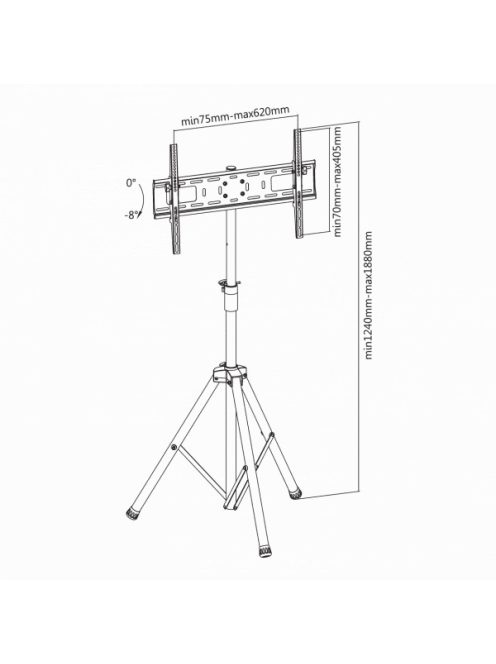 SBOX FST-846 Álló konzol, konferencia állvány, 37"-70", 200x200, max 35 kg