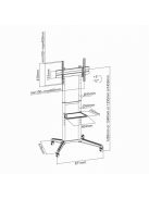 SBOX FS-400 Gurulós konzol, konferencia állvány, 32"-70", 600x600, max 40 kg