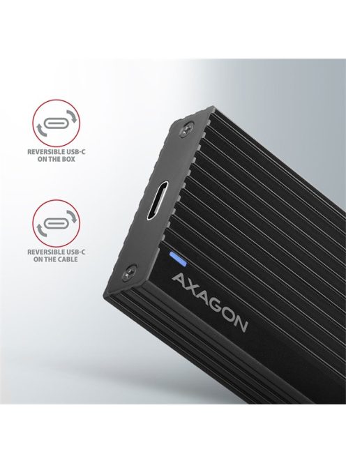 AXAGON EEM2-GTR THIN RIB SUPERSPEED+ USB-C - NVME M.2 külső ház, fekete