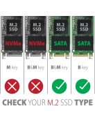 AXAGON EEM2-SBC SuperSpeed+ USB-C - M. 2 SATA SSD külső ház