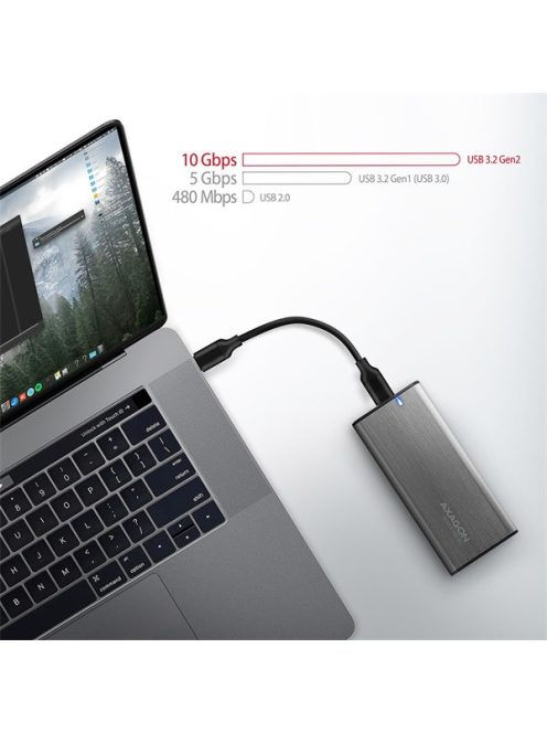 AXAGON EEM2-SG2 SuperSpeed+ USB-C - M.2 NVMe & SATA SSD külső ház