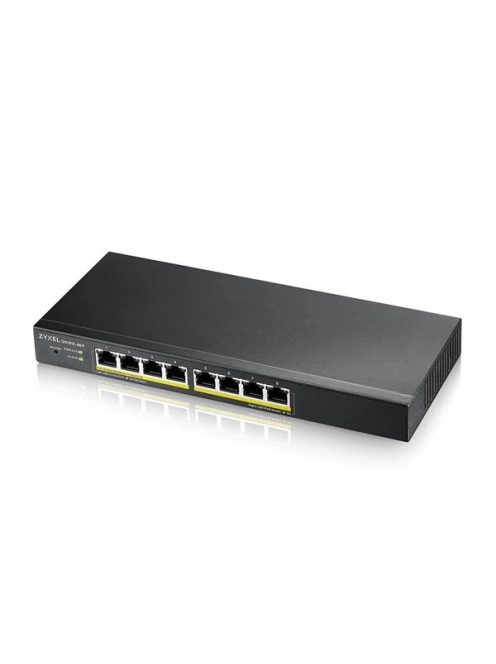 ZYXEL Switch 8x1000Mbps (8xPOE), Fémházas, Menedzselhető (8GbE port), GS1915-8EP-EU0101F