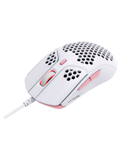 HP HYPERX Vezetékes Egér Pulsefire Haste - Gaming Mouse White-Pink, HMSH1-A-WT/G