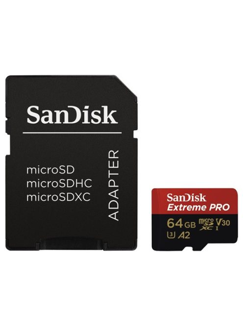 SANDISK 214503, MICROSDHC EXTREME PRO KÁRTYA 64GB, 200MB/s C10, V30, UHS-I, U3, A2