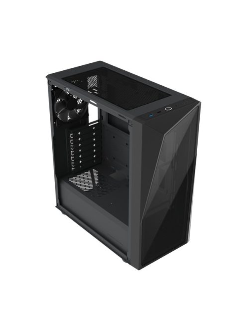 COOLER MASTER Ház, Mid Tower ATX CMP 520L, 1db Ventilátorral, Tápegység nélkül, Edzett üveg, fekete